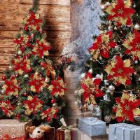 50/3pcs Flores De Navidad Plateadas Y Plateadas Artificiales Poinsettia De 14cm Adorno De Árbol De Navidad Decoración De Hogar Para Año Nuevo - details 12
