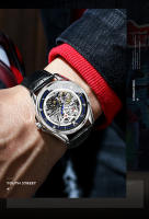 Reloj De Moda PLAYBOY Para Hombres Acero Inoxidable Automático Mecánico Reloj De Mano Con Numeros Romanos Resistente Al Choque Y Luz - details 19