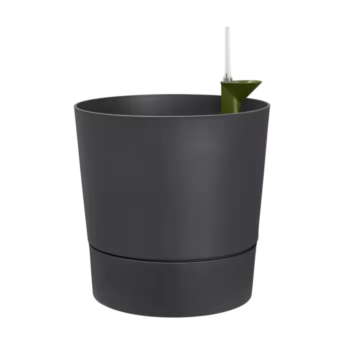 Macetero con autoriego Greensense Aquacare Round Elho 35 cm  charcoal grey - 1