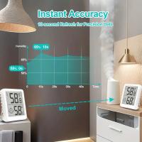 1 termómetro e higrómetro digital: monitor preciso de temperatura y humedad para interiores con pantalla LCD de fácil lectura, íconos de comodidad, múltiples opciones de montaje, funciona con batería, para el hogar, la oficina, la jardinería, higrómetro - details 8