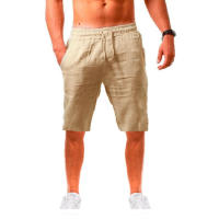 Shorts De Playa Para Hombre Verano Transpirables De Color Sólido Con Cintura Elástica Y Cierre De Cordón Pesas Ligeros Para Correr - details 4