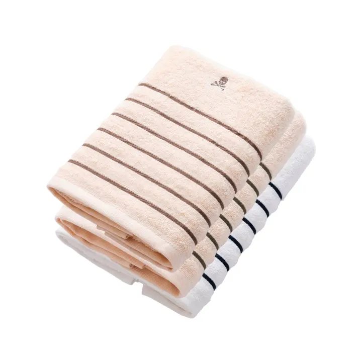 Scalpers Home Set de 3 Toallas de lavabo, gris con rayas, algodón 100% de alta calidad, 550 GSM - 1