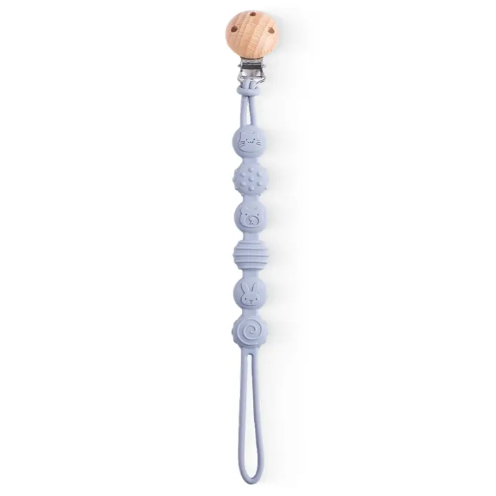 Cadena Anticaída Para Biberón De Bebé Con Bolas De Silicona Clip Para Almohadilla De Mamar Para Recién Nacidos Regalo De Bebé - 1