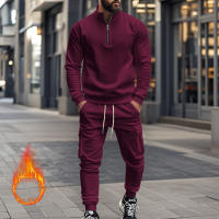 Conjunto Deportivo Casual Para Hombres Verano Otoño Invierno Con Cierre De Cremallera Y Veludo Tejido De Poliéster Talla S a XXXL - details 93