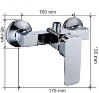 Moderno cromo montado en la pared grifo de la ducha con ducha mezclador para agua fría y caliente - details 3