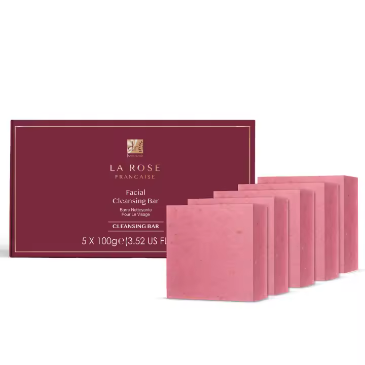 Dr Botanicals La Rose Française Barra Limpiadora Facial (Pack de 5) 100g x 5 - 1