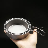 Lixada Tazas De Titanio Ultraligeras Para Camping Y Viajes Con Asas Plegables Utensilios De Cocina Al Aire Libreware De Mesa - details 24