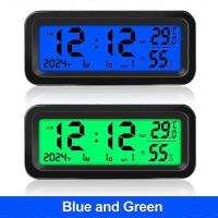 Reloj digital solar del coche Fecha semana Temperatura Humedad Pantalla LCD para tablero de instrumentos Reloj del coche Automóviles Termómetro interno Higrómetro Stick-On - details 4