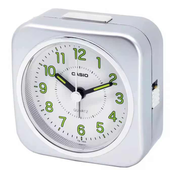 Casio Tq-143-8df  Despertador Analogico Para Unisex Color Plateado - 1