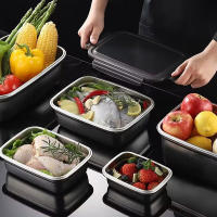 Caja De Alimentos Airtight De Acero Inoxidable 304 Caja De Almuerzo Bento Con Tapa Caja De Guardaño Para Picnic Y Camping - details 4