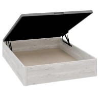 Meimon Canapé abatible con almacenaje y tapa transpirable tapizada en tejido 3D gris, estructura de aglomerado melaminado, apertura hidráulica, varios tamaños y acabados: cambria, blanco ártico y blanco nieve. Altura total 35 cm. - details 2