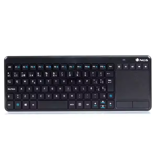 Ngs tv warrior teclado multimedia inalambrico con touchpad 2.4 ghz - color negro - 1