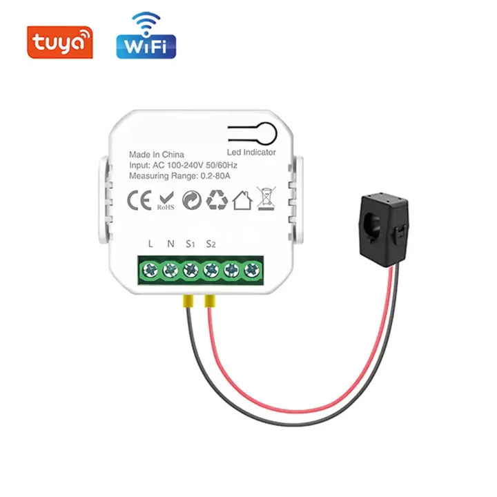 Medidor De Energía WiFi Tuya Smart Life 80A Monitoreo Remoto De Producción Y Consumo De Energía Control Por APP - 1