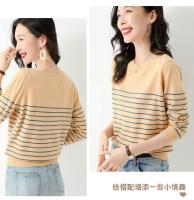 Suéter De Punto Para Mujer 2025 Estilo Oficina Lady Con Rayas Cuello Redondo Manga Larga Suéter Caliente Y Suave Para Todas Las Estaciones - details 20