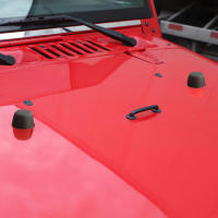 Manija De Capó De Coche Con Almohadilla De Goma Para Jeep Wrangler TJ 1997-2006 JK 2007-2018 Accesorios Exteriores ABS Acero Inoxidable/Rubber Negro Instalación Fácil - details 3