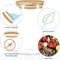 Pack 2/4/6 Botes de Cristal, Tarros de Cocina con Tapa de Bambú. Envases para Alimentos con Anilla de Silicona, Tarro de Cristal de cocina de 900/1200/1700ml. - details 1