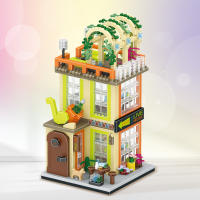 Bloques De Construcción Micro Ciudad Vistas Callejeras Tienda De Flores Y Café Para Niños Y Niñas Juguetes Educativos Regalos De Cumpleaños - details 12