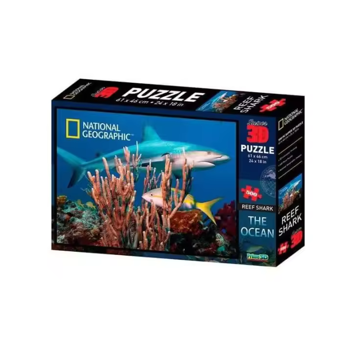 Toy Partner Puzzle 500 Piezas Tiburón National Geographic 3D para Niños +5 Años - 1