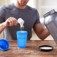 Botella De Deporte Shaker Para Proteína De Mantequilla Con Mezclador De Acero Inoxidable Plástico Libre De BPA Botella De Bebida Portátil Para Gimnasio Y Exterior 400ml - details 4