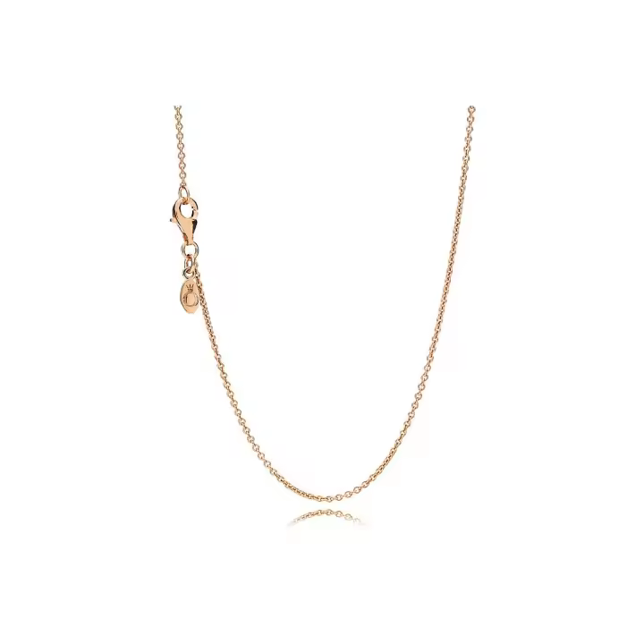 PANDORA Cadena Rosa 580413-45 con Colgantes de Collar en Plata y Oro 14K - 1