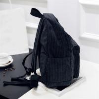 Mochila De Corduroy Para Mujer Estilo Preppy Sólido Bolsa De Hombro Para Niñas Teenager Cierre De Cremallera Material Principal Corduroy Lining De Poliéster - details 6