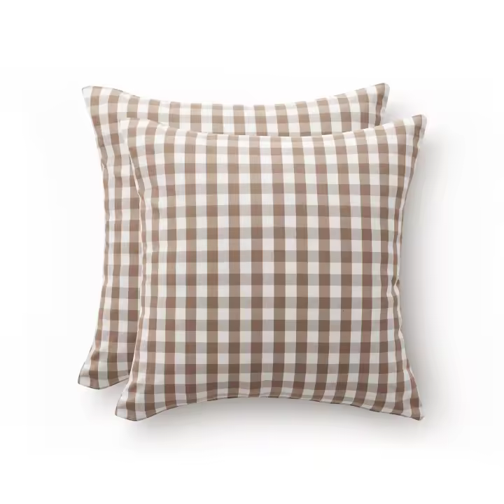 Gamusi Juego 2 Funda Cojín Vichy a cuadros 45x45 - Fundas cojín decorativas sofá con cremallera algodón transpirable y suave - 1