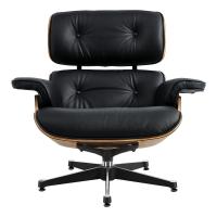 EU Stock TY307 Classic Recliner Light Acid Branch Armchair Black Cowhide Black Big Head Foot Deck Chair 360° Swivel Lounge Chair Furniture Genuine Leather Recliner Chair Modern Lounge Chair with Ottoman for Home Living Room Office (Black) - details 5