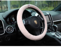 Funda De Volante De Coche De Lana De Oveja Creativa Con Bordado De Peluche Cubierta De Manija Térmica Para Otoño E Invierno - details 33