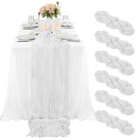 1pc Caminata De Mesa Semi-Transparente De Gauze Verde Especiado 35.43x118.11in Para Bodas Vintage Y Establecimientos De Comida - details 4