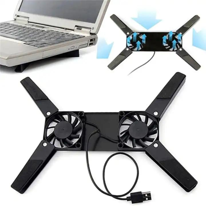 Alfombrilla De Enfriamiento USB Con Dos Ventiladores Giratorios Para Portátil Estándar De 15 Pulgadas Material Plástico Para PC Laptop