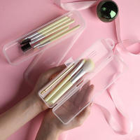 Organizador De Maquillaje Portátil En Plástico Con Cubierta Para Cepillos Y Lápices De Cejas Translúcido Accesorios De Almacenamiento - details 3