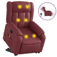 vidaXL Sillón de masaje elevable eléctrico cuero sintético Negro, Crema, Marrón Sillon Dormitorio Sillon Comodos Silla Relax Sillón Sofá - details 1