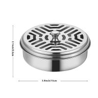 Caja Portátil De Acero Inoxidable Para Encendedor De Incienso Anti-Mosquitos Con Cubierta Y Soporte Para Mosquitos Grande - details 5