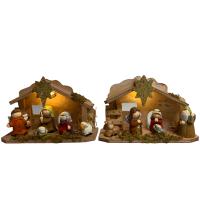 Gerimport - Portal Nacimiento Infantil Nature con 1 Luz de LED Pesebre Belen Figuras Decoracion Navidad 22x15 cm - details 0