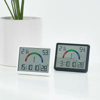 Medidor De Temperatura Y Humedad Multifunción Con Diseño Magnético Pantalla Grande Reloj Alarmas Electrónicos Termómetro Digital - details 9
