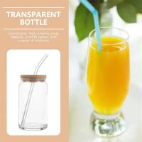 Copa De Vidrio De 500ML Con Tapa Y Pajita Para Café Frío Translúcido Copa De Leche Mocha Cóctel Whiskey Cerveza Uso Doméstico - details 5