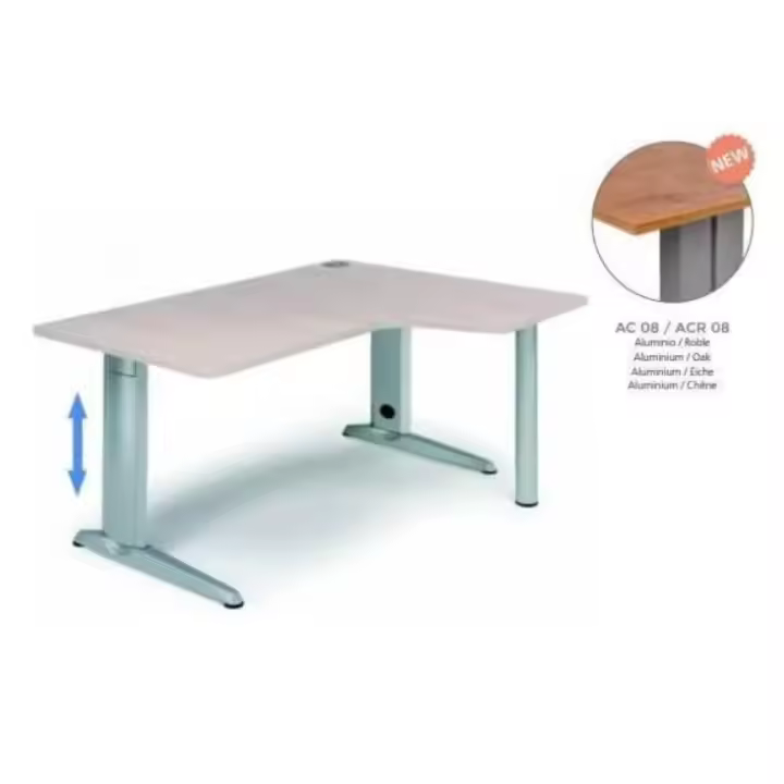MESA DE ROCADA ADJUST FORMA DE L DERECHA160X120 COLOR ROBLE - 1