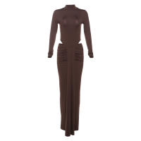 Conjunto Elegante Para Mujer Nibber 2 Piezas Suéter De Manga Larga Con Cuello Redondo Y Falda Acolchada Con Borlas Moda Urbanita - details 1