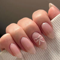 24PCS Uñas Postizas De Forma De Dátil Con Borde Francés Blanco Elegantes Y Modernas Para Mujeres Uñas Postizas De Alta Calidad Para Fiestas Y Uso Diario - details 20