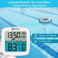 GEEVON Termómetro De Piscina Inalámbrico Flotante Fácil De Leer Con Monitor De Temperatura Y Humedad Interior Estilo De Pie Y Colgante Para El Hogar - details 4