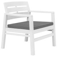 vidaXL Juego de muebles de jardín 3 piezas plástico blanco - details 2
