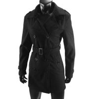 Abrigo De Mujer En Lino Y Lana Doblemente Abrillantado Con Cinturón Y Etiqueta En Hombro Casual Streetwear De Otoño Invierno - details 20