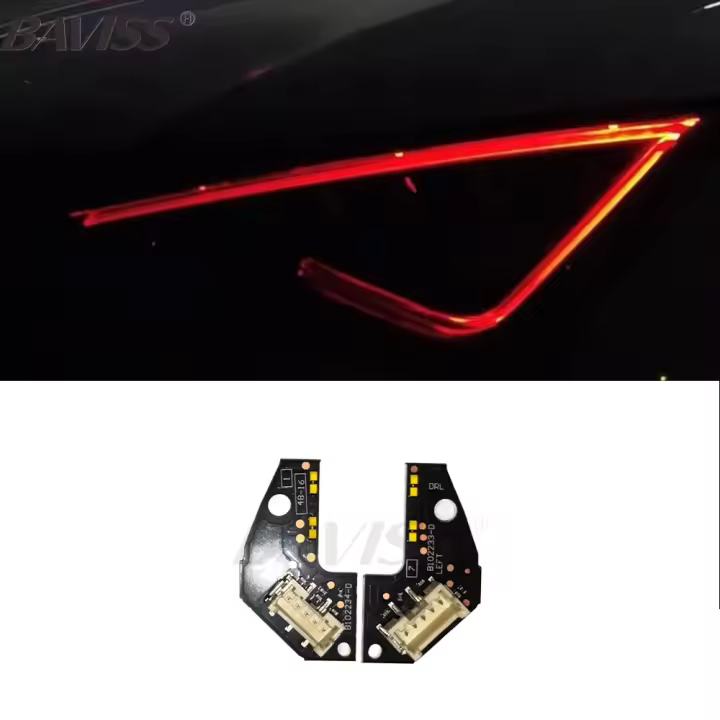 Placa De DRL Angel Eye Roja Y Amarilla Para Seat Leon ST FR Facelift Cupra Faros LED Luz Diurna Universal 12V 5F0941475A - 1