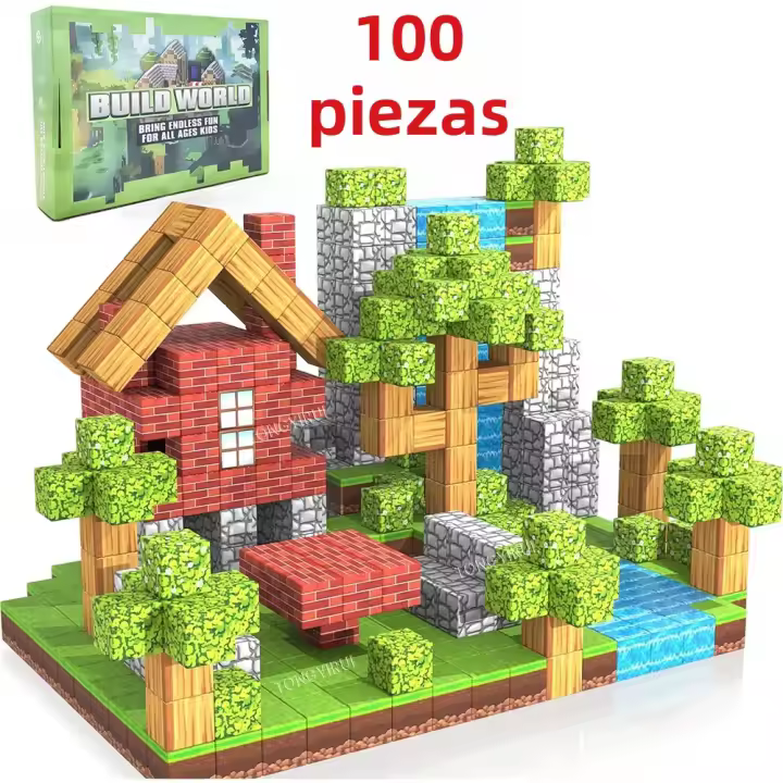 Juego De Construcción Magnético 100PCS Bloques Cubos Para Niños Juguete Sensorial STEM Montessori Regalo De Navidad Educativo Y Divertido - 1