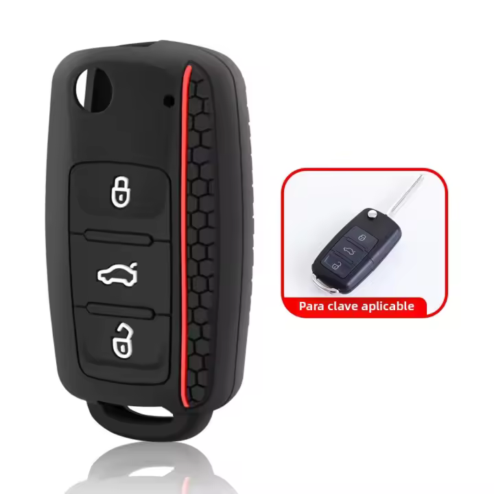 Funda De Llave De Coche En Silicona Protección Completa Para VW Volkswagen Polo Tiguan Passat Golf Jetta Lavida Skoda Octavia - 1