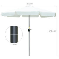 Outsunny Sombrilla de Jardín Ø266x248,5 cm Protección UV50+ Parasol de Aluminio Inclinable con Techo de Ventilación y Manivela para Terraza Balcón Exterior - details 2