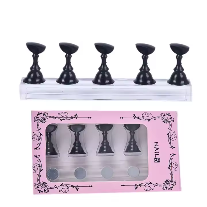 CNKESS 1Set De Tazas De Práctica Para Uñas Falsas Con Soporte De Cristal Y Base De Aleación Herramientas De Manicura Para Arte De Uñas - 1