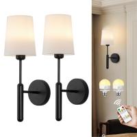 Lámpara De Pared Recargable Sin Cable Con Batería De 5000mAh Y Control Remoto 2-Piece Set Iluminación LED Dimmable Para Dormitorio Y Sala De Estar - details 0
