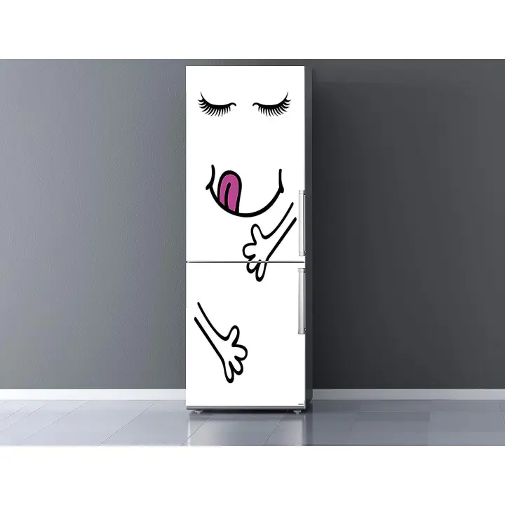 Oedim Vinilo para Frigorífico Monigote Lengua 185x70cm  Adhesivo Resistente y Económico  Pegatina Adhesiva Decorativa de Diseño Elegante - 1