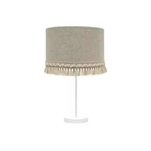 FABRILAMP Lámpara de Mesa Sobremesa Alto Vera 1xe27 Blanco/beige 62x30x30 Cm - Diseño Moderno - 1
